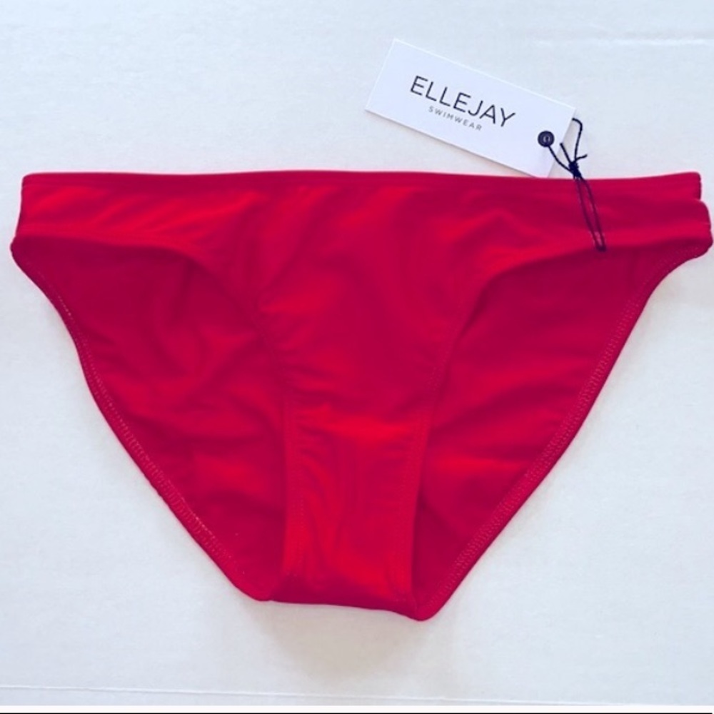 Ellejay Swimwear Diane Bikini Bottom in Cherry